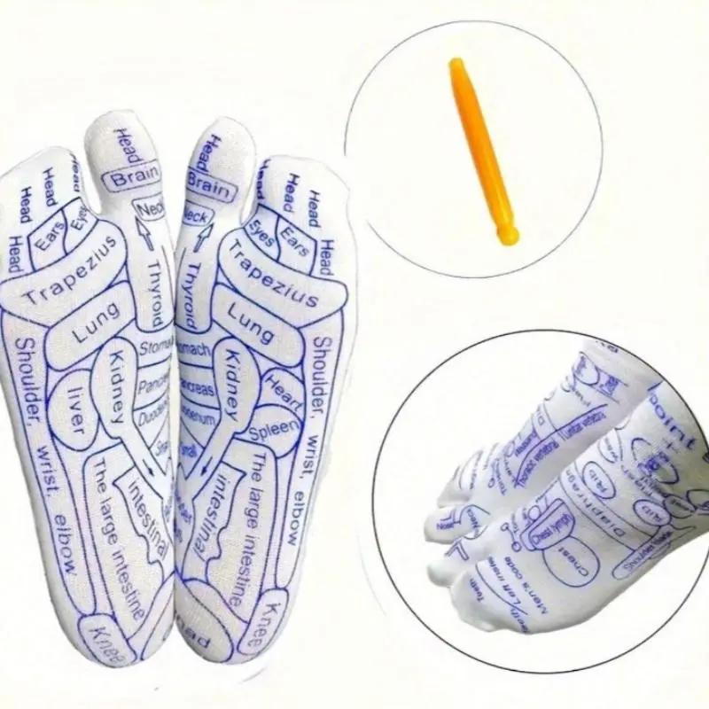 Reflexology Foot Massage Socks, 4 Counts/set Foot Massage Socks with Manual Massage Tool, Foot Relief and Acupressure Socks, Body Care, Lightweight