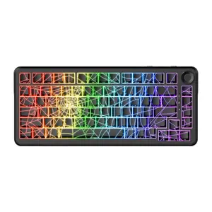 AJAZZ AK820MAX three-mode magnetic switch mechanical keyboard five-layer filling TTC Bingwang magnetic switch Sublimation spider web keycap full-key hot-swappable RT0.01 web driver 8000mah