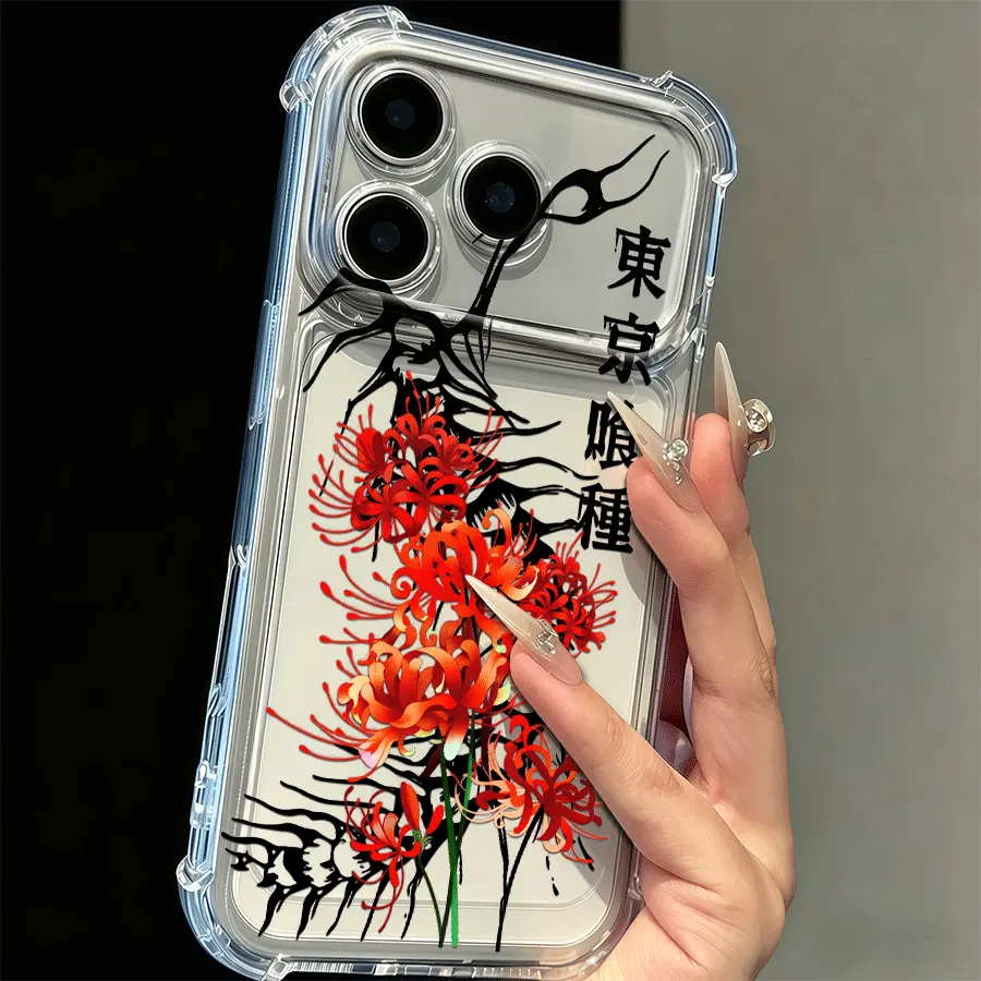 Tokyo Ghoul Anime Trend Japanese Design Soft Transparent Back Drop Protection Smartphone Casing, Compatible with iPhone 17 Air,16 ProMax,15 Plus,14,13,12,11 & Samsung Galaxy S26 Ultra,S25 Plus,S24,S23 FE,S22 Handheld Cellphone Devices, HM173, Protective