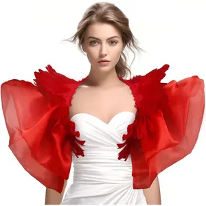 Gothic Mesh Feather Shrug Cape Shawl Halloween Costume for Adult Womenswear Accessory scene accessories Breathable Fashion Clothes Light Smooth Comfort Lightweight