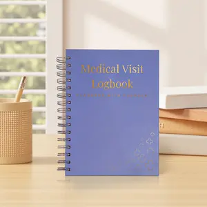 A5 Spiral Bound Medical Logbook – Comprehensive Health Planner for Chronic Illness Management, Doctor Visit Tracker, Symptom & Medication Diary, Medical History Notebook with Pocket Folders