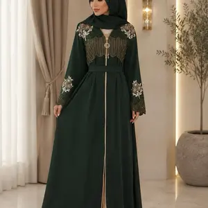 #65 Dubai luxury 1-piece abaya with matching belt and hijab
