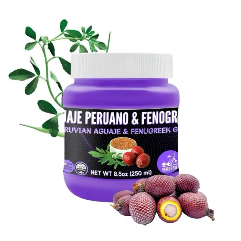 All Natural Peruvian Aguaje + Fenugreek Gel Gel De Fenogreco Con Aguaje Peruano - Natual, No Aditivos, Con Semillas Reales De Fenogreco. Para Pompis & Bubies 8.8oz (250gr) - Healthcare Fitness