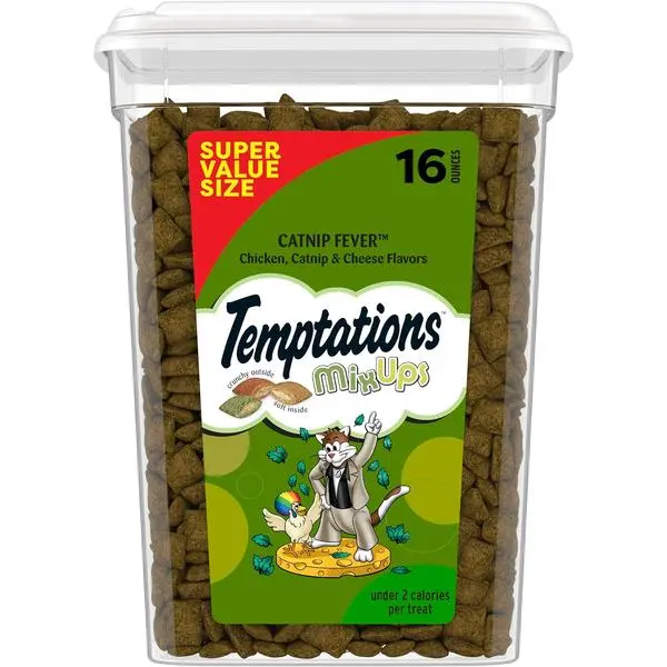 Temptations Cat Treats Catnip Fever Flavor – 16 oz Crunchy & Soft Dual Texture Cat Snacks