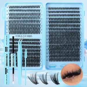 640 Clusters DIY Natural Liner Lashes – Individual Fluffy Lash Extensions, Pro Clusters Kit, Makeup, Any Occasion – TikTok Choice 🎯💫