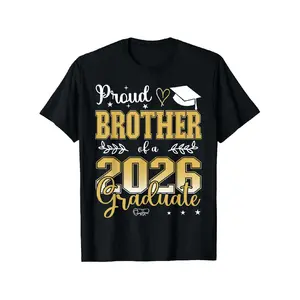 Proud Brother of a Class of 2026 Graduate for Graduation T-Shirt, Style 2, Unisex - Spring, Valentine'S Day St Patricks Day Graduation Season, Easter Retired Gifts for Dad, Mom, Parents, Friends, Family And Coworkers(Only Shirt)