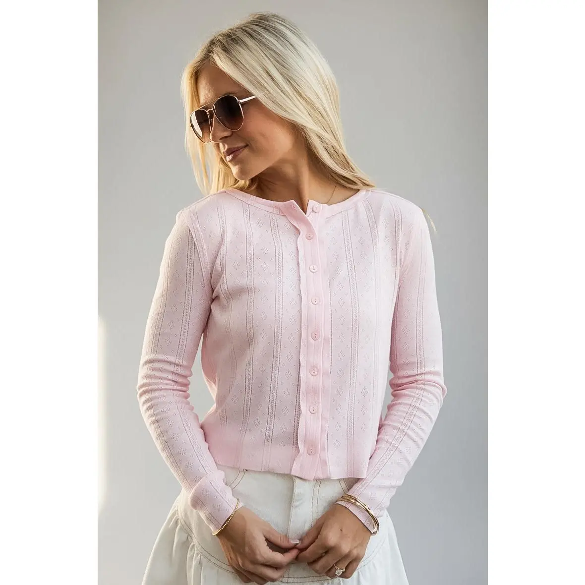 Learn From The Best Textured Henley Cardigan