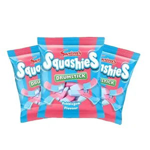 Swizzles Squashies Drumstick Candies - Bubblegum Flavor - 3 Pack Bundle - 120g Each - Imported from UK - Sweet Snacks