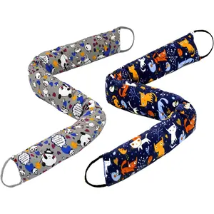 Weighted Door Draft Stopper, 2 Pack 36 Inch Door Blocker, Bottom of Door Window Air Noise Light Gap Filler, Saving Energy Cartoon Print Canvas Cotton 2.5Lb