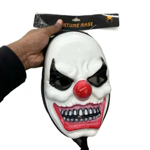 Scary Devil Halloween Mask with Red Nose and Creepy Smile for Spooky Costumes