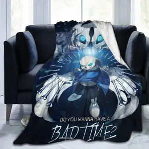 Undertale theme printed flannel blanket, soft and comfortable, suitable for all seasons, suitable for sofa bed, office, travel blanket plushthin quilt holiday gift Intense Nacho Printed Flannel Blanket