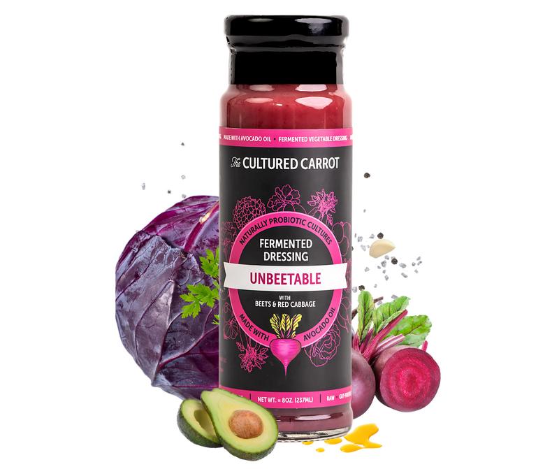 The Cultured Carrot Unbeatable Fermented Dressing Sweet & Luscious Blend with Beets Red Cabbage & Avocado Oil US Product