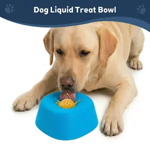 Petlove Slow Feeder Dog Bowls for Liquid Treat, [Built-in Rolling Ball] No Spill Bone Broth Dog Licking Bowl, Multi-Purpose Puppy Yogurt Feeder Bowl for All Breeds Dietary Supplement/Post-op Nutrition Feeding summerwins
