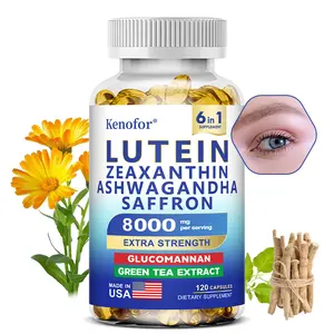 Kenofor Lutein Health Supplement, containing saffron and ashwagandha, supports overall eye health. 120 capsules.