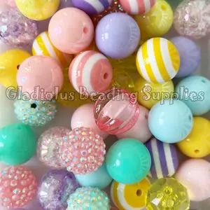 50 Qty 20mm Beads, Easter Set Beads Craft, Easter Season, Egg Theme, Acrylic, Chunky size, Round, Gumball, Beading Supplies