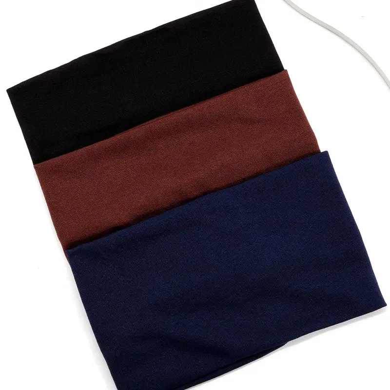 3pcs Solid Color Wide Elastic Hair Band, Daily Casual Sporty Hair Accessories for Women & Men, Party & Daily Decor, Elastic, Stretchy Headbands