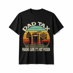 [Graphic Tees] Cotton  Dad Tax Making Sure It's Not Poison Fathers Day Halloween T-Shirt, 100%Cotton, Gifts for Men Dad Husband Grandpa, S-XXXXXL, Black