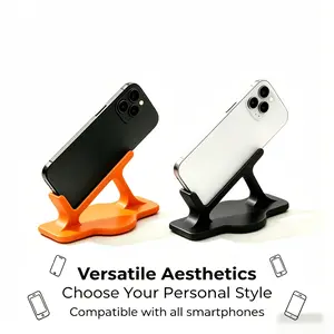 2Pcs Bedside Side Phone Holder, Anti-Slip Anti-Drop Lazy Stand. Ergonomic curved base with stable plastic structure, perfect for bed and sofa use. Great for lying down watching videos, ideal for personal use and holiday gifts.