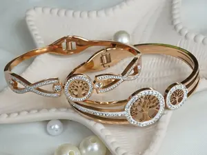 Rich Stainless Steel Rose-Gold Bracelet | Gift for her | Best gift idea | Waterproof Bracelet  | Lucky tree Bracelet| Trendy Bracelet