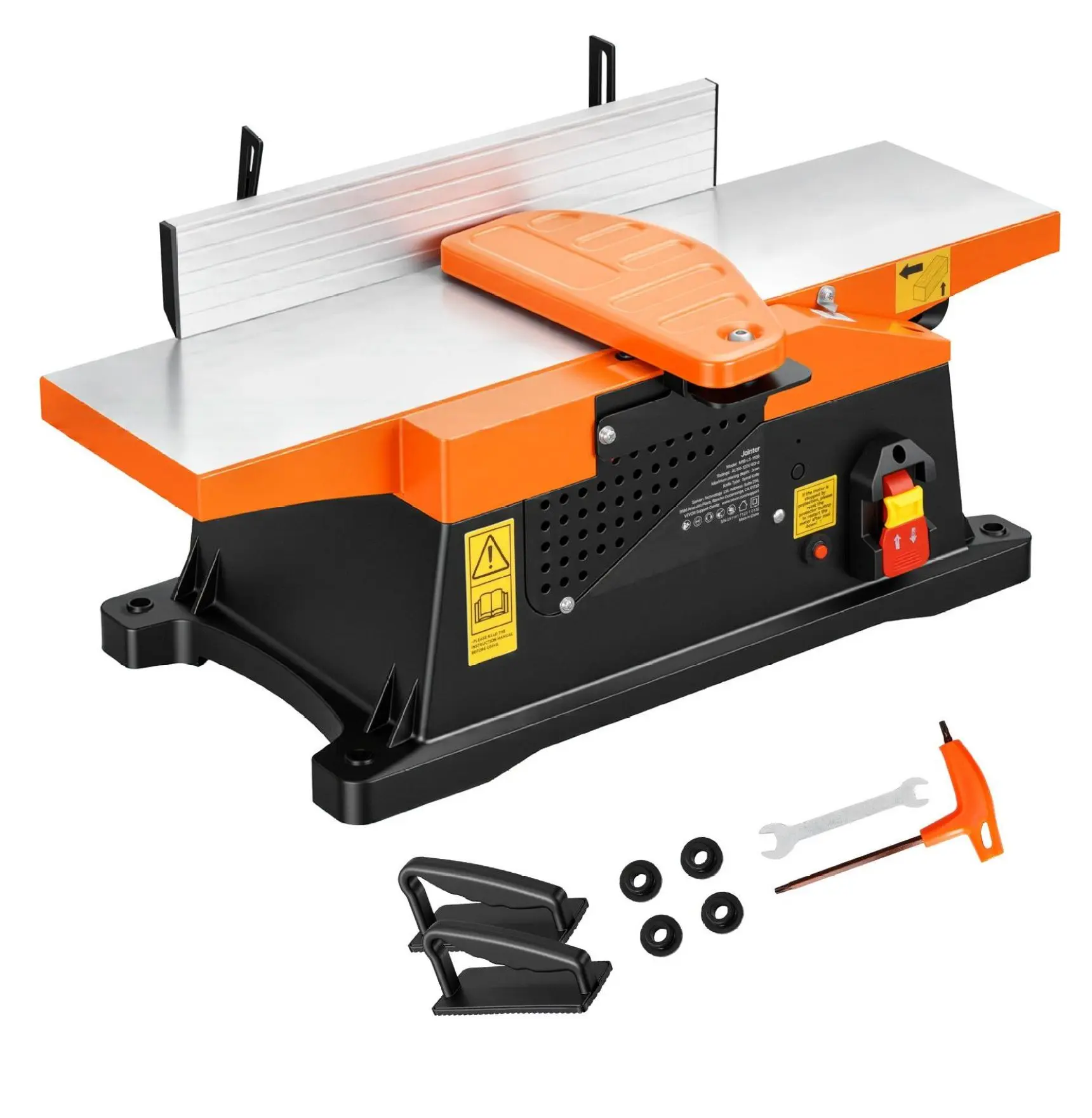Benchtop Jointer 6 Inch, 2HP Wood Jointer - 12000 RPM Straight Cutterhead, Adjustable Fence, 6x23" Aluminum Table for DIY Woodworking Straight Knife
