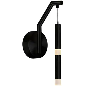 CWI Lighting Flute LED 6 inch Black Wall Sconce Wall Light 1262W5-1-101