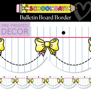 Study Hall Pencil Bows Bulletin Board Border | School Days