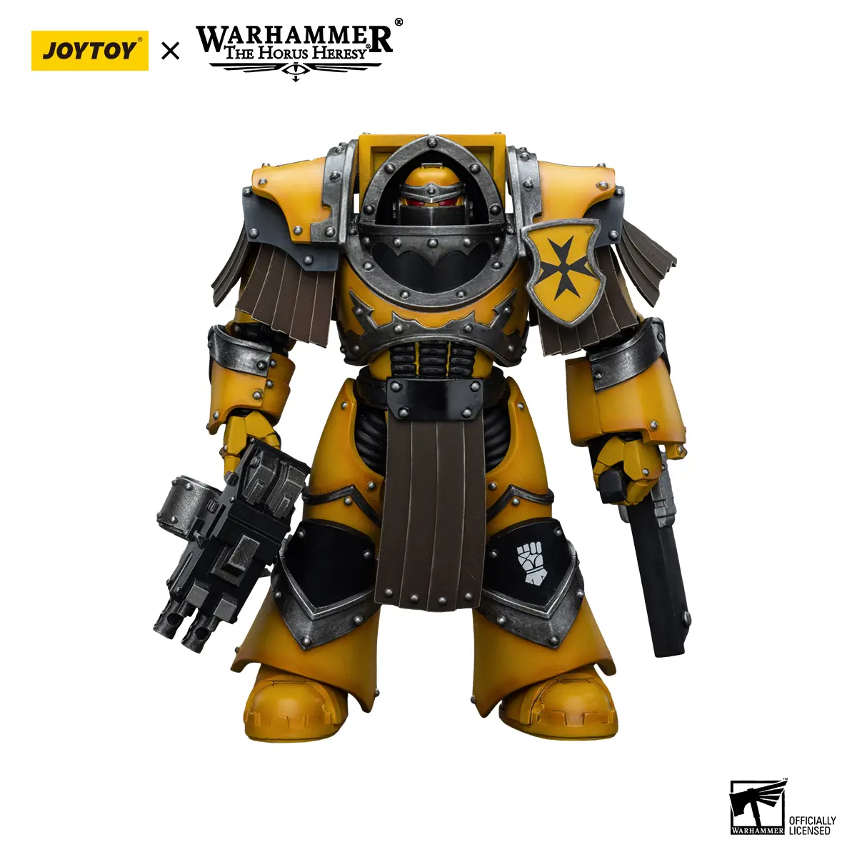 JOYTOY 1/18 Scale Horus Heresy Imperial Fists Legion Cataphractii Terminator Squad Unisex Action Figure - Detailed Collectible with Chainfist, for 12+ Age Enthusiasts, No Warning Applicable, JT9398