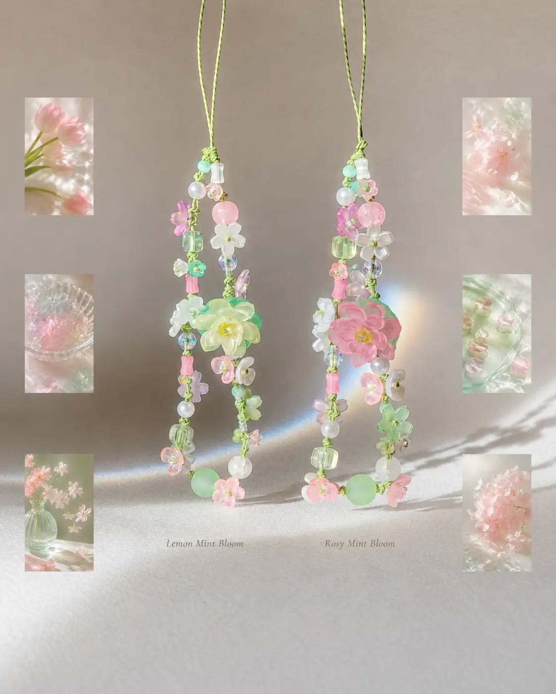 [NEW] Flower Blossom Charms Keyring – Handmade Floral Vibes Phone Strap, Cute Keychain, Camera Strap