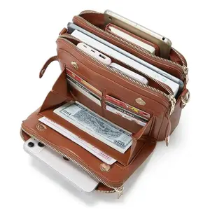 Women's PU Leather Three-Layer Crossbody Shoulder Bag - Stylish, Durable, Multi-Compartment Handbag for Everyday Use