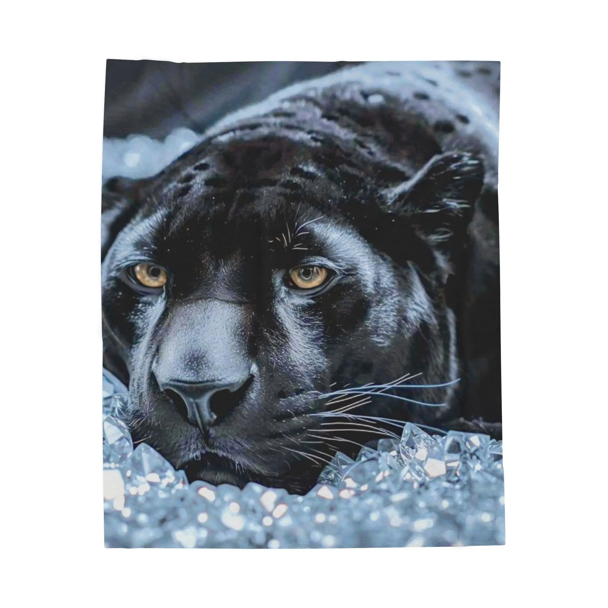 Black Panther Face Velveteen Plush Blanket | Realistic Big Cat Throw