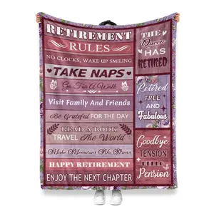 Best Retirement Gifts for Women, Cozy 60x50 Retirement Blanket for Women - Perfect Goodbye Gift Idea for Coworkers, Bosses, Doctors