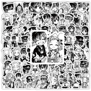 10/50/100PCS Toilet Bound Hanako Kun Stickers Black White Sticker Anime Decals DIY Luggage Laptop Phone Car Bike Skateboard Toys