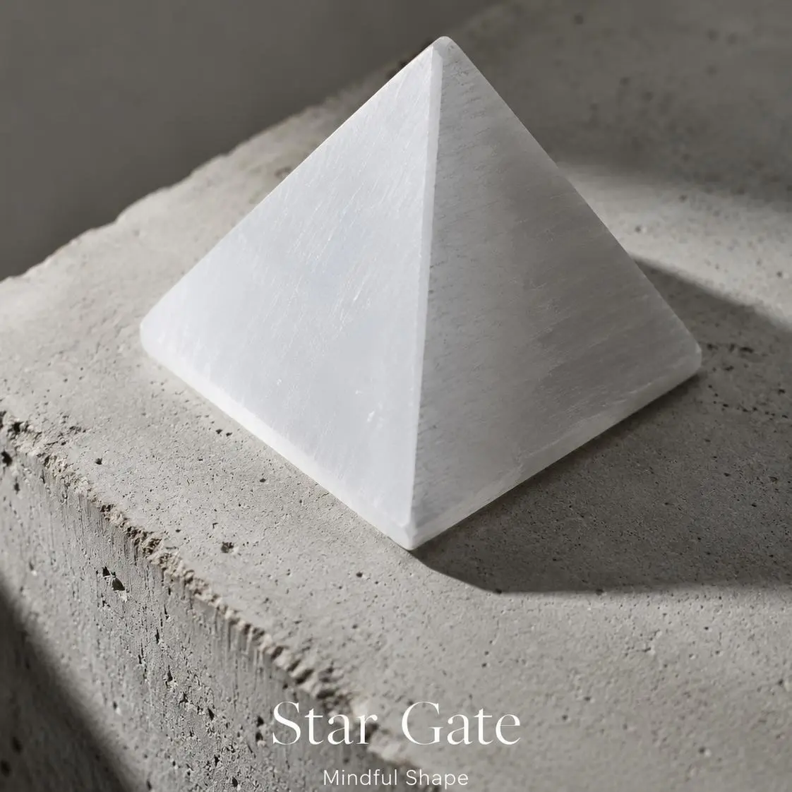 Star Gate Premium Natural Selenite Pyramid - Satin Spar Crystal Energy Cleanser (1 Pc, Approx. 5-5.5cm)