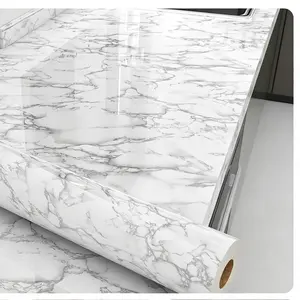 Thickened self-adhesive oil-resistant stickers for kitchen countertops, marble-look, waterproof, oil-resistant, heat-resistant wall decals
