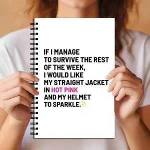 Humorous Motivational Office Notebook Journal, Planner Notebook, Ideal Gift for Friends & Colleagues, Birthday Present, Christmas Decor, Back-To-School Supplies