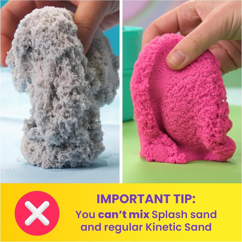 Splash, 1.5lb White-Pink Color-Change Play Sand & Character Mold, Resealable Bag, Toddler Toys, Kids Toys for Girls & Boys Ages 3 and up