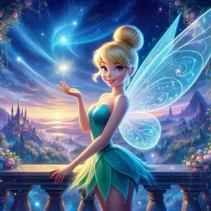 5D DIY Full Drill Round Diamond Painting - Diamond Art Kit Fairy, Wings, Castle Mosaic, Canvas - DIY Decorative Art, Home Wall Decor, Handicraft, Suitable for Halloween, Christmas, Birthday and Anniversary Gifts