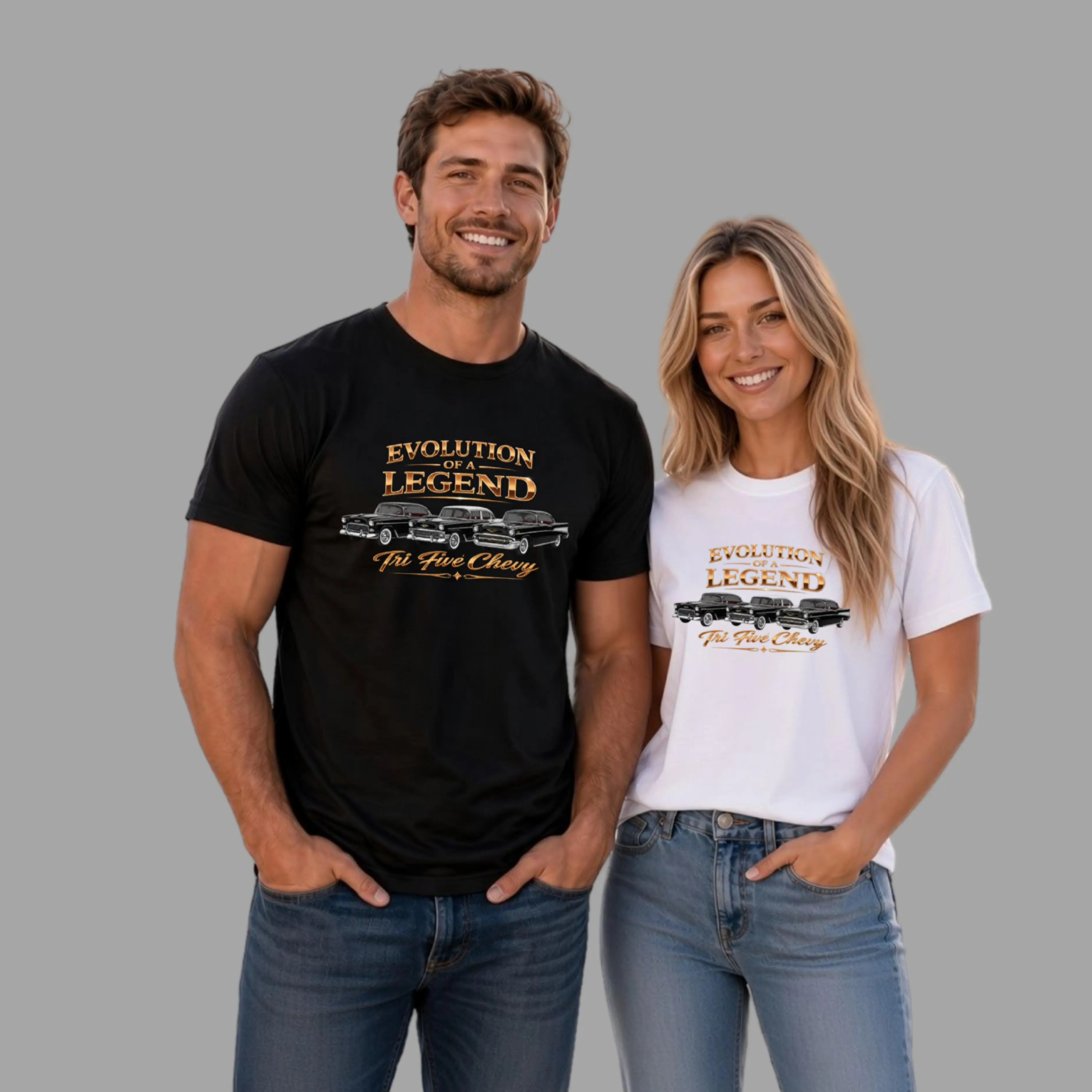 Men's "Evolution of a Legend" T-Shirt - Tri-5 50s Classic Car Design