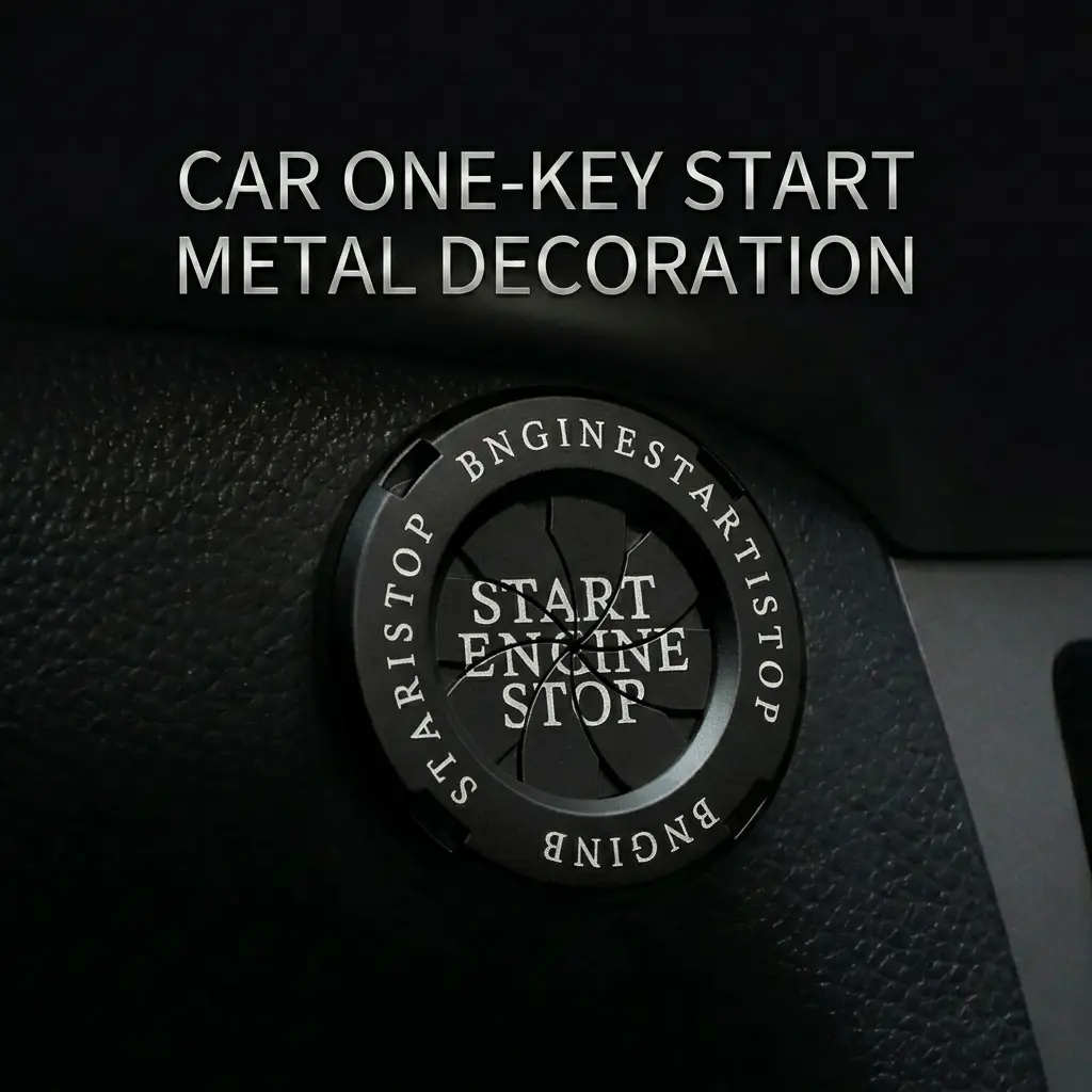 3D Zinc Alloy Round Shaped Car Ignition Button Cover Ring Guard - Anti-Scratch Universal Key Start Decorative Cool Car Gadget, Automotive Interior Modification Accessory, Ignition Protection