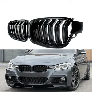 Kidney Grille For BMW 3 series F30 F31 F35 320i 325i 328i 2011-2018 Double Slat Grills Gloss Black