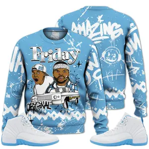 2025 Retro Melo 12s Sweatshirt, Meme Friday Outfits Streetwear Unisex Sneaker Matching Graphic Tee Fabric Fleece Womenswear Hoodie Polyester Tops Pullover Crewneck