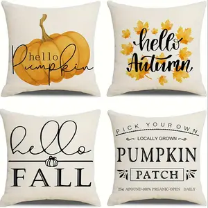 4pcs, Fall Pillow Covers Fall Decorations for Home Pumpkin Outdoor Farmhouse Pillows Decorative Throw Pillow Covers Autumn Cushion Case for Couch Fall Home Decor Thanksgiving Decorations, Single-sided Printing Without Pillow Core