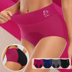 Morelect Period Panties for Women, 4/6/8 Pcs High Waist Honeycomb Mesh Briefs, Lightweight Breathable High Stretch Odor-Control Underwear