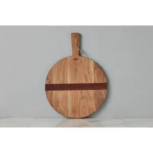 etúHOME Natural Acacia Wood Round Charcuterie Board ~ Small