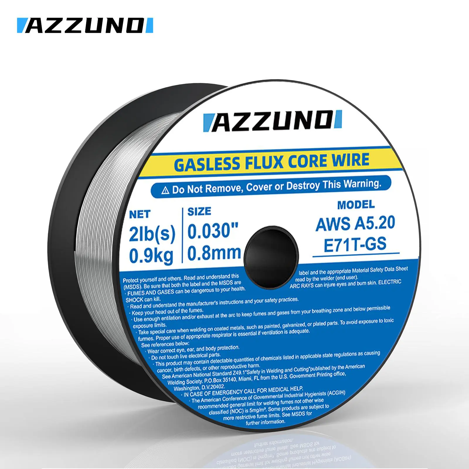 AZZUNO airless self-protected flux-cored wire E71T-GS small plate