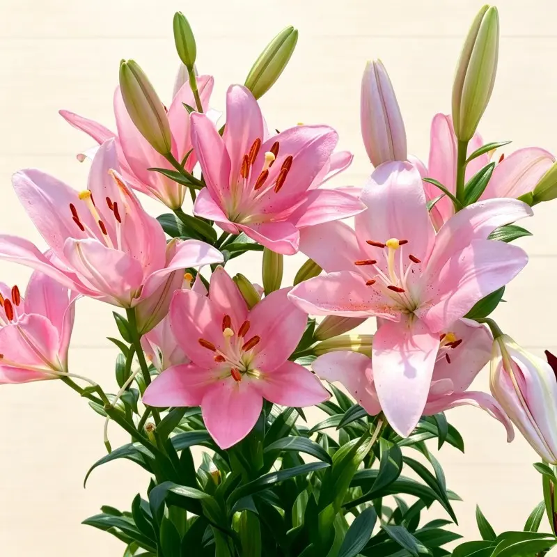 Pink Lily, 7 Count Fragrant Spring‑Blooming Perennial Bulbs, Easy‑to‑Grow for Outdoor Garden Beds, Borders, Patio Containers & Cut Flowers