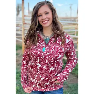 Tailgate Party Pullover in Maroon & White Fitted Long Sleeve Casual Winter Pullover for Game Day Outfit Women's Pullover Hoodie