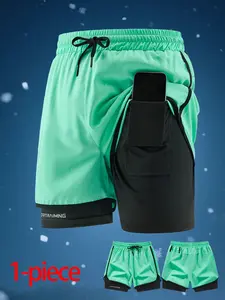 Men's Sports Training Shorts with Quick-Dry Fabric, Built-In Phone Pocket, Drawstring Design for All Sports Activities