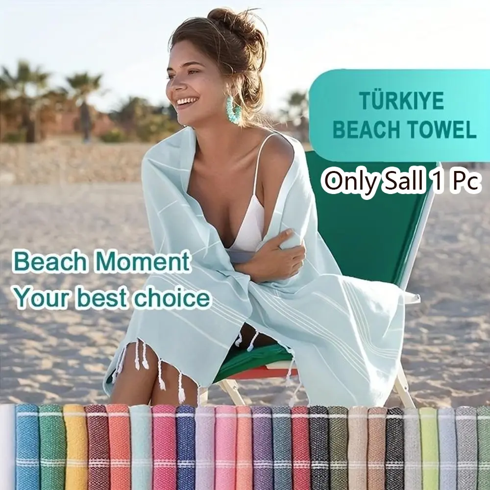 Turkish Beach Towel, Large Striped Couple Towel, Sand-Free Quick Dry, Swimming Fitness Towel, Perfect Gift for Travel Vacation Yoga Camping