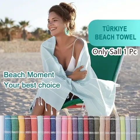 Turkish Beach Towel, Large Striped Pattern Towel, Couple Towel, Sand-Free Quick Drying Towel, Swimming Fitness Towel, Perfect Gift for Travel Vacation Yoga Camping